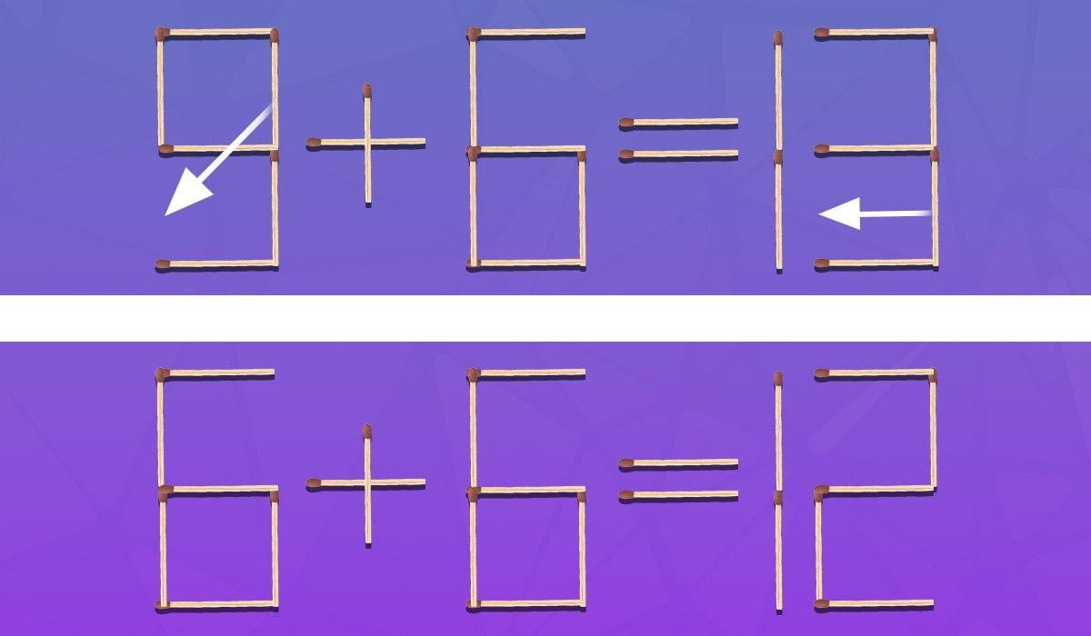 Una sfida per i geni: bisogna trascinare 2 fiammiferi per rendere l'uglianza corretta