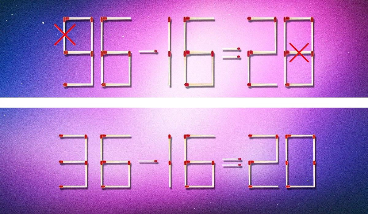 È necessario barrare 2 fiammiferi per rendere l'uglianza corretta: un rompicapo per geni